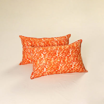 Batik Print Cotton Pillow Covers (Set of 2) 17