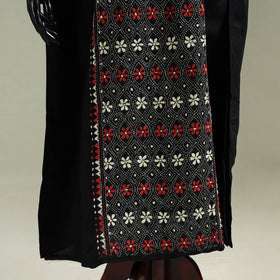 Black - Bengal Kantha Hand Embroidery Cotton Long Kaftan 41