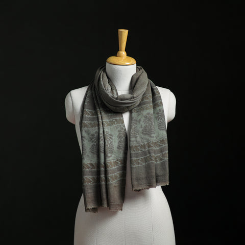 Pure Merino Wool Hand Block Akola Print Stole 26