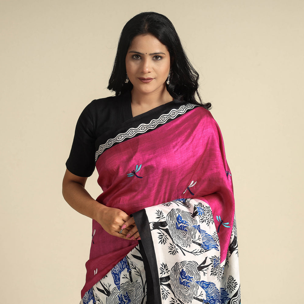 Kantha Embroidery Saree