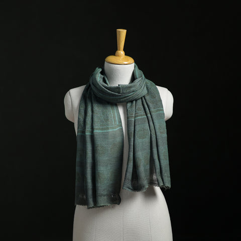 Pure Merino Wool Hand Block Akola Print Stole 30