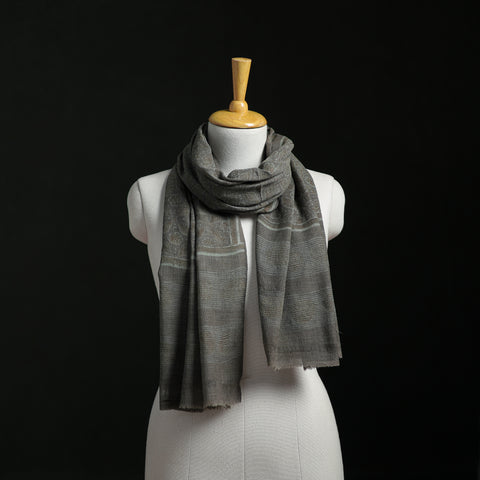 Pure Merino Wool Hand Block Akola Print Stole 31