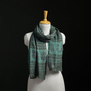 Pure merino wool hand block akola print stole