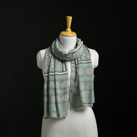 Pure Merino Wool Hand Block Akola Print Stole 33