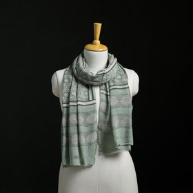 Pure Merino Wool Hand Block Akola Print Stole 33