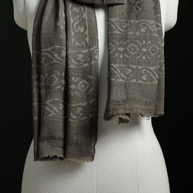 Pure Merino Wool Hand Block Akola Print Stole 34