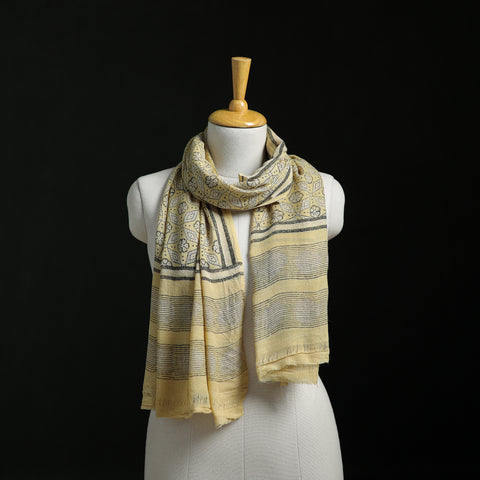 Pure Merino Wool Hand Block Akola Print Stole 36