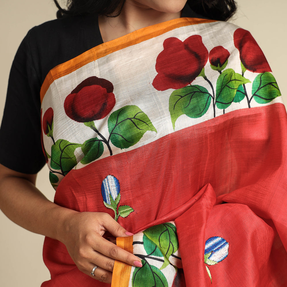 Kantha Embroidery Saree