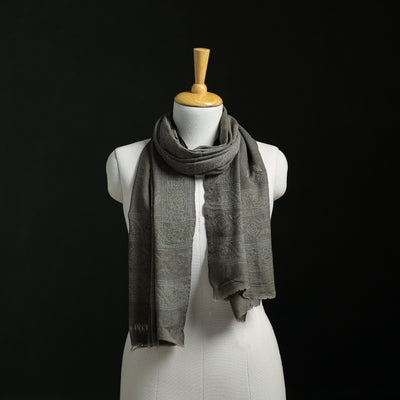 Pure Merino Wool Hand Block Akola Print Stole 37