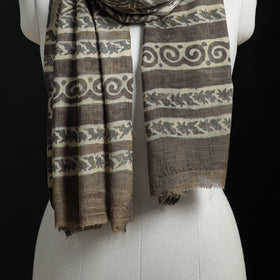 Pure Merino Wool Hand Block Akola Print Stole 38