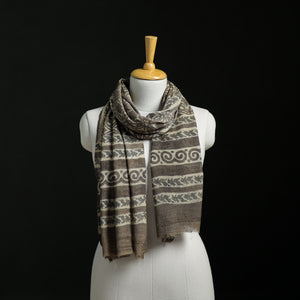 Pure Merino Wool Hand Block Akola Print Stole 38