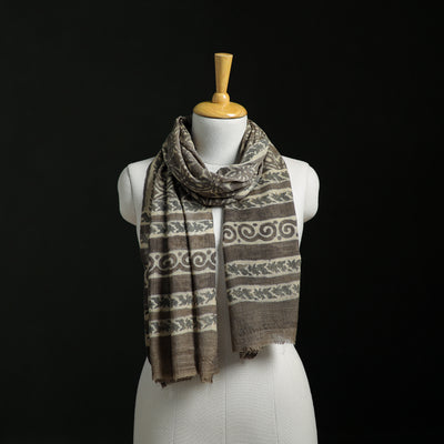 Pure Merino Wool Hand Block Akola Print Stole 38