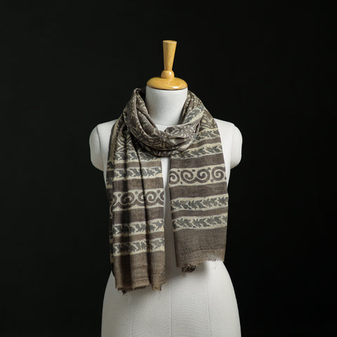 Pure Merino Wool Hand Block Akola Print Stole 38
