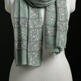 Pure Merino Wool Hand Block Akola Print Stole 39