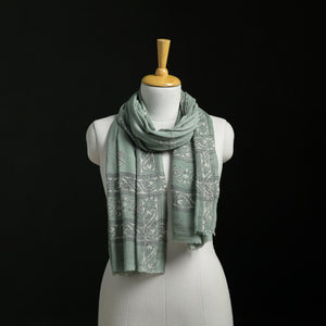 Pure Merino Wool Hand Block Akola Print Stole 39