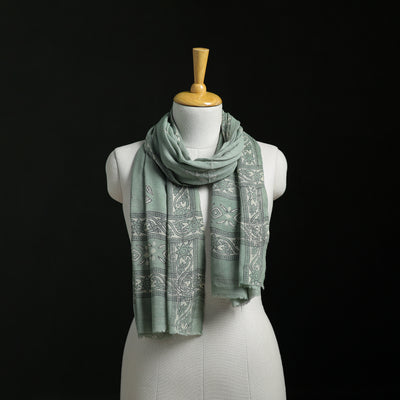 Pure Merino Wool Hand Block Akola Print Stole 39