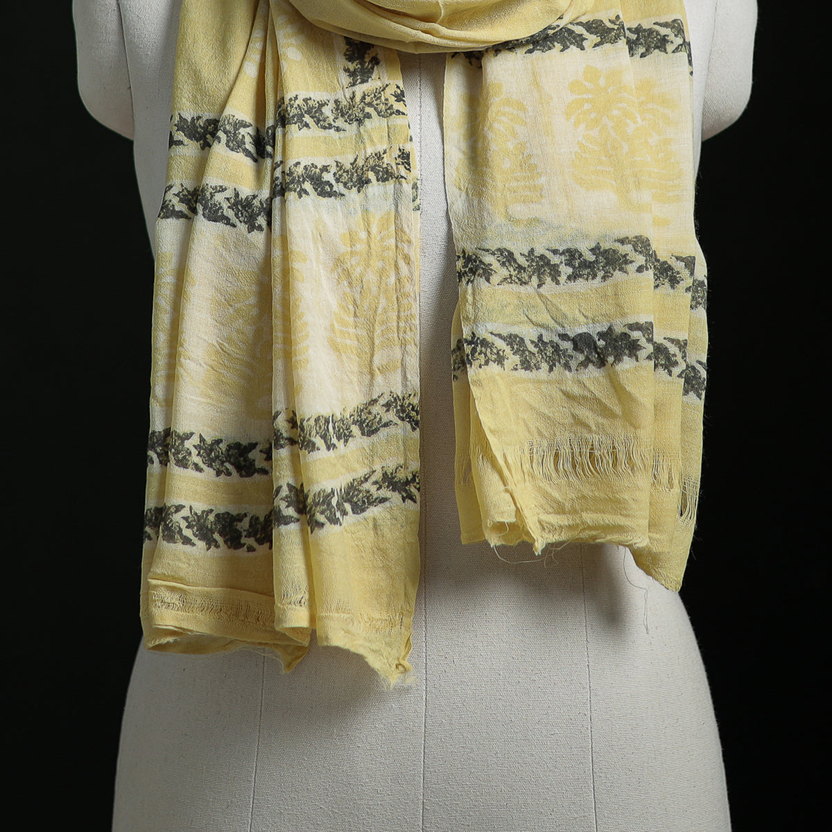 Pure Merino Wool Hand Block Akola Print Stole 40
