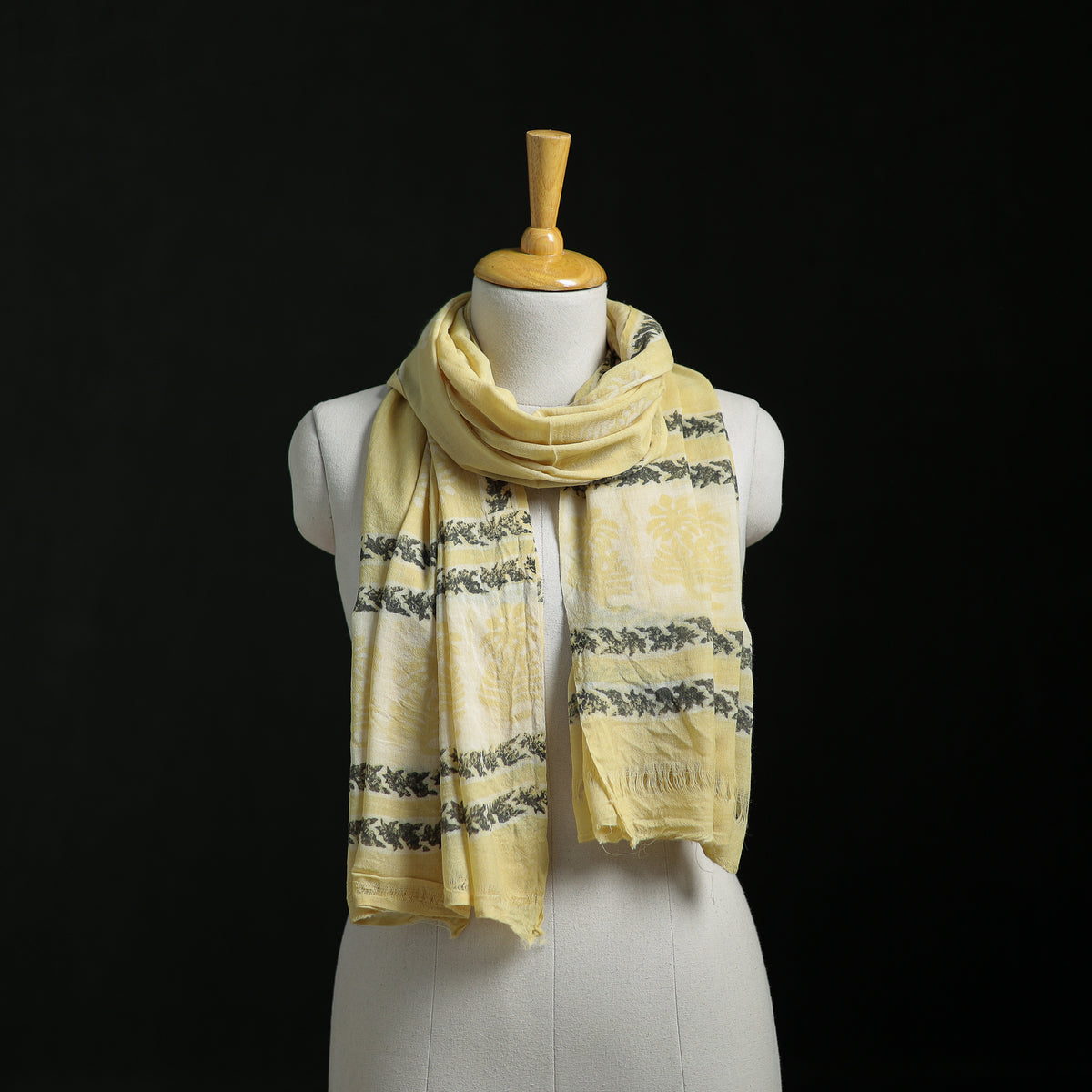 Pure Merino Wool Hand Block Akola Print Stole 40