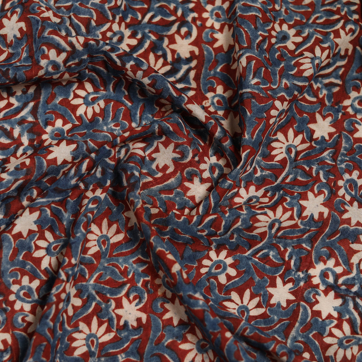 Pedana Hand Block Print Natural Dyed Cotton Kalamkari Scarf 70