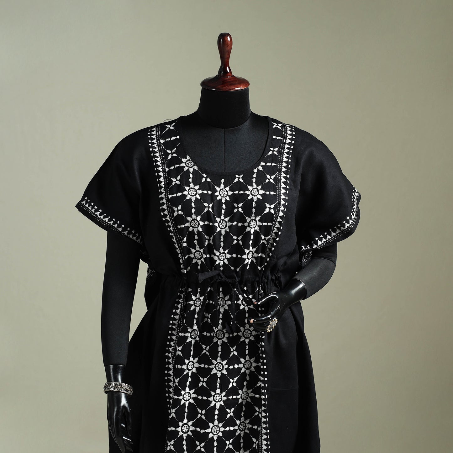 Bengal Kantha Hand Embroidery Cotton Long Kaftan 44