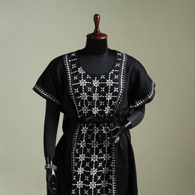 Bengal Kantha Hand Embroidery Cotton Long Kaftan 44