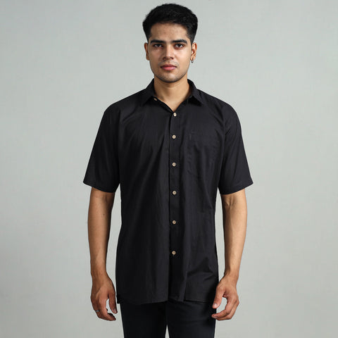 Plain Cotton Men Half Sleeve Shirt 06