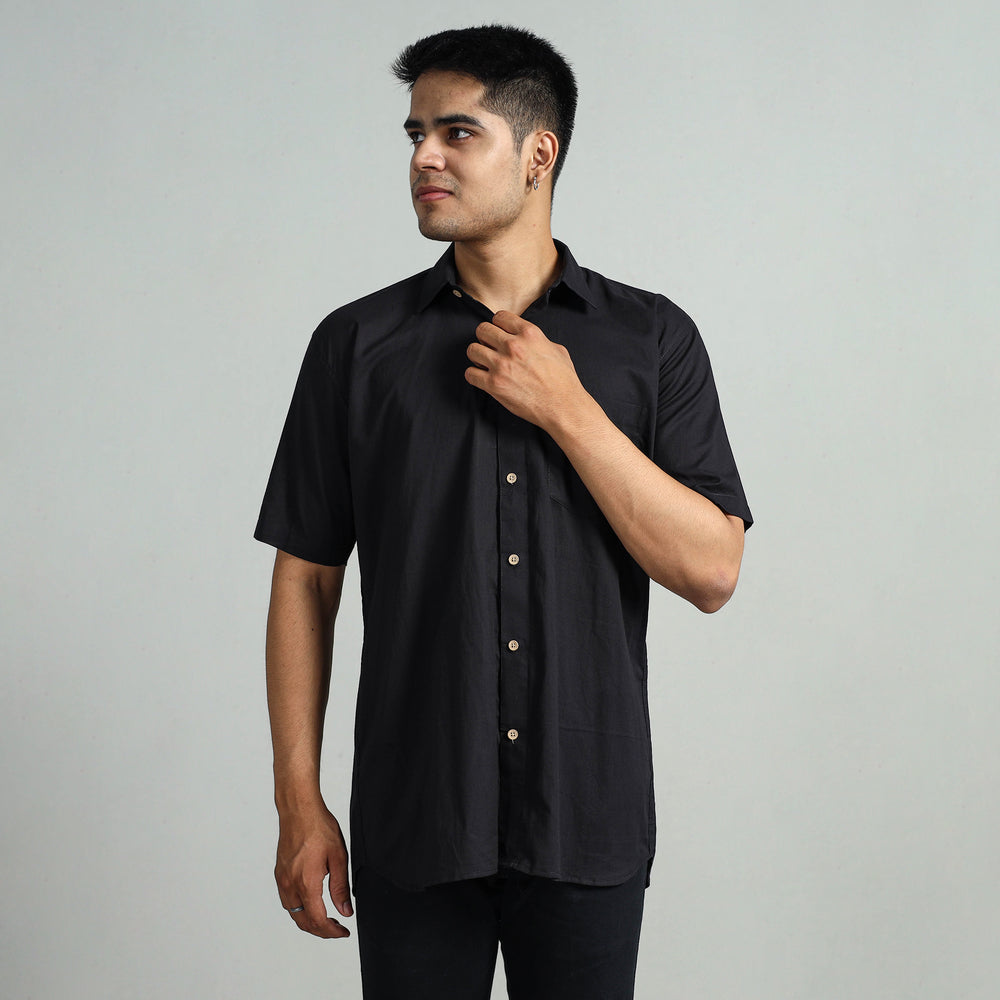 Plain Cotton Men Half Sleeve Shirt 06