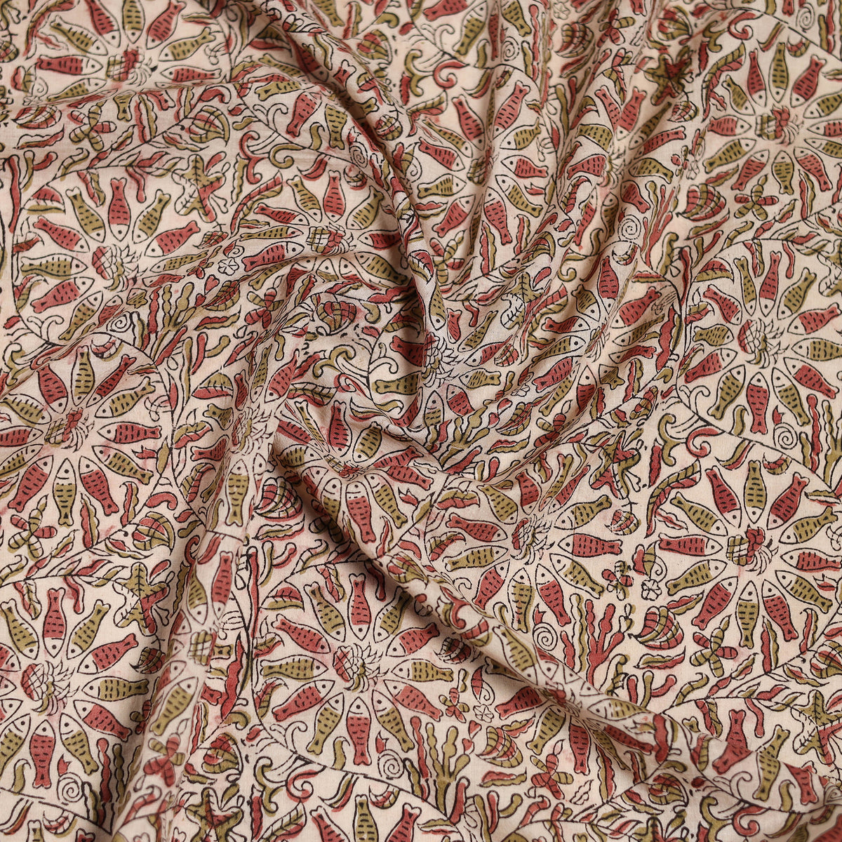 Pedana Hand Block Print Natural Dyed Cotton Kalamkari Scarf 67