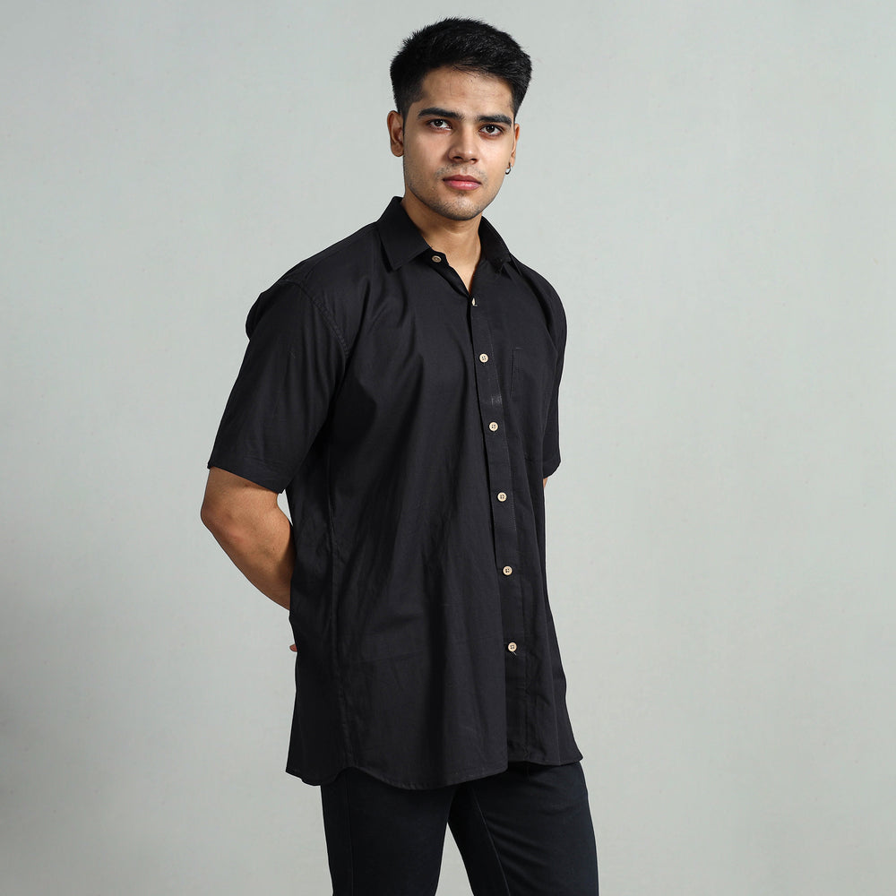 Plain Cotton Men Half Sleeve Shirt 06