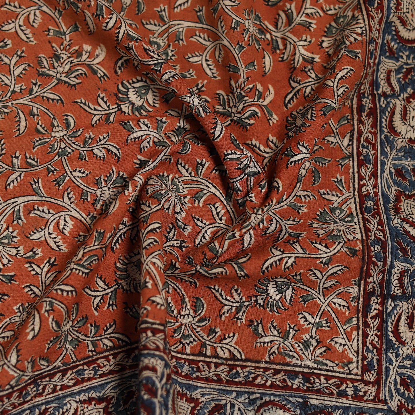 Pedana Hand Block Print Natural Dyed Cotton Kalamkari Scarf 66