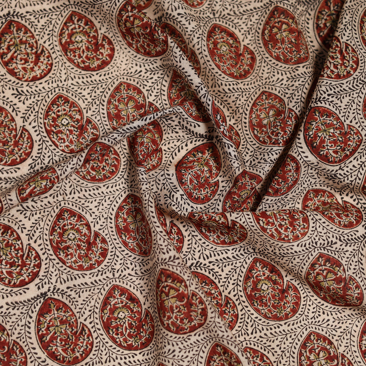 Pedana Hand Block Print Natural Dyed Cotton Kalamkari Scarf 63