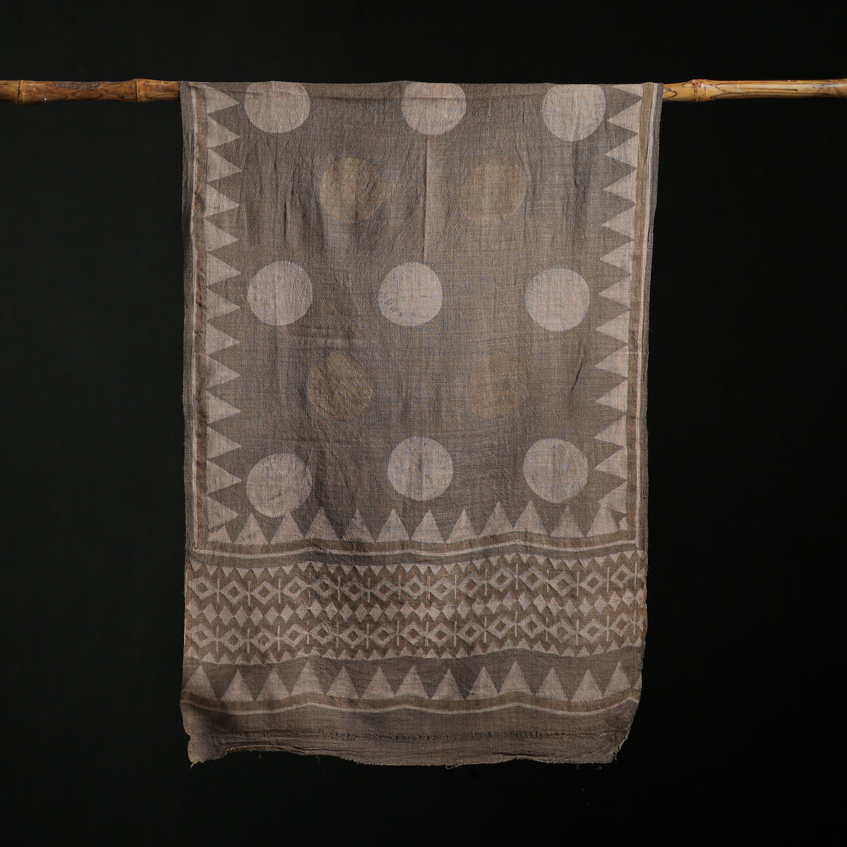 Pure Merino Wool Hand Block Akola Print Stole 06