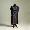 Blue - Bengal Kantha Hand Embroidery Cotton Long Kaftan 47
