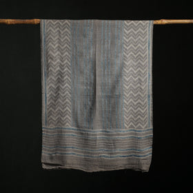 Pure Merino Wool Hand Block Akola Print Stole 07