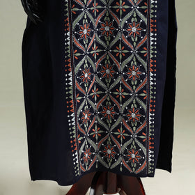 Blue - Bengal Kantha Hand Embroidery Cotton Long Kaftan 47