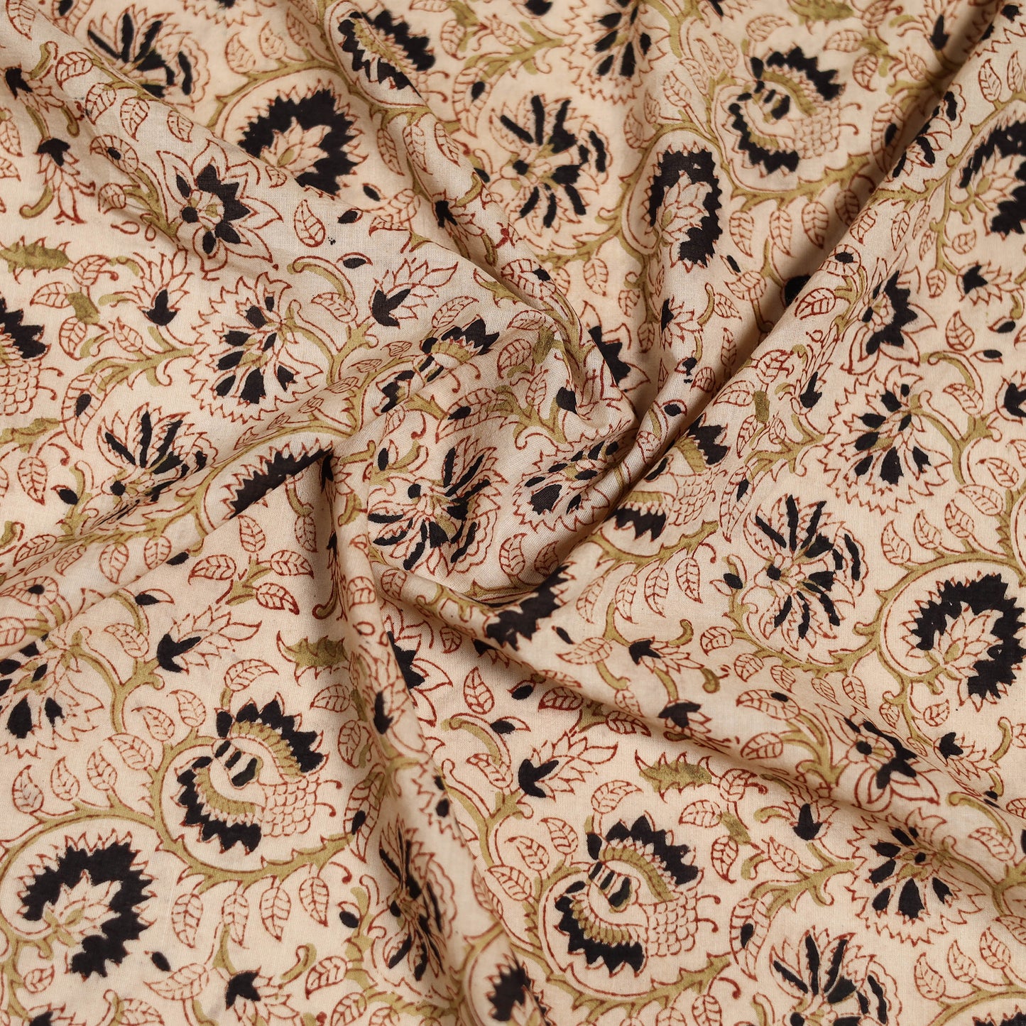 Pedana Hand Block Print Natural Dyed Cotton Kalamkari Scarf 60