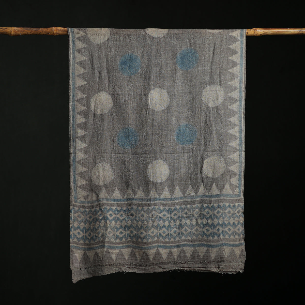 Pure Merino Wool Hand Block Akola Print Stole 09
