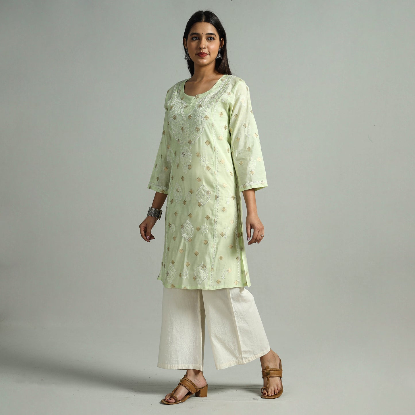 chikankari embroidered kurta 