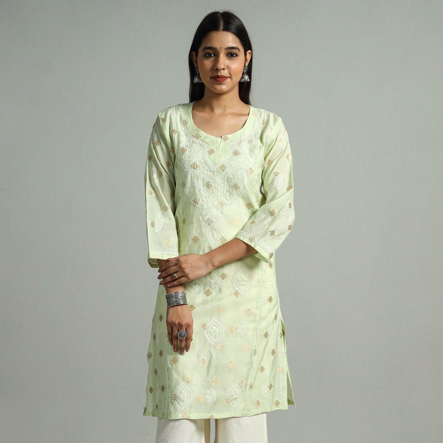 chikankari embroidered kurta 