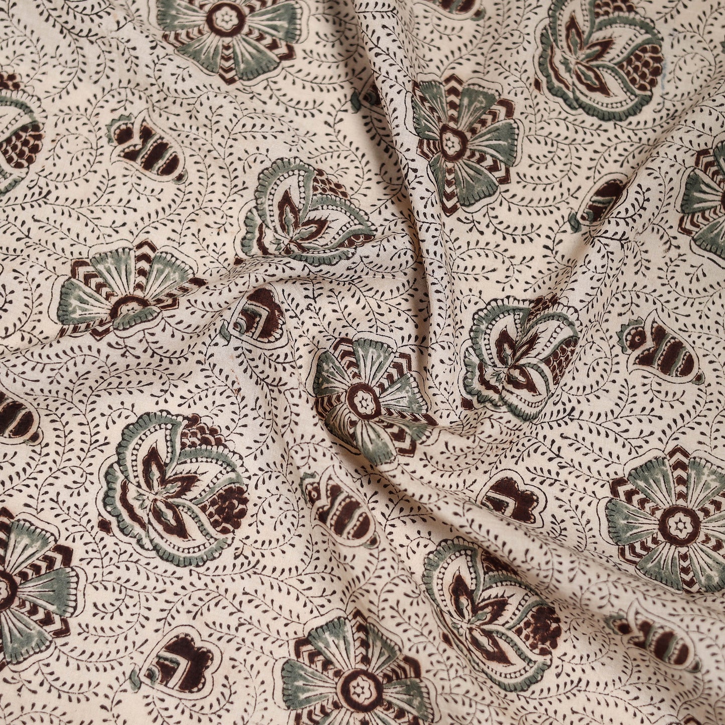 Pedana Hand Block Print Natural Dyed Cotton Kalamkari Scarf 58