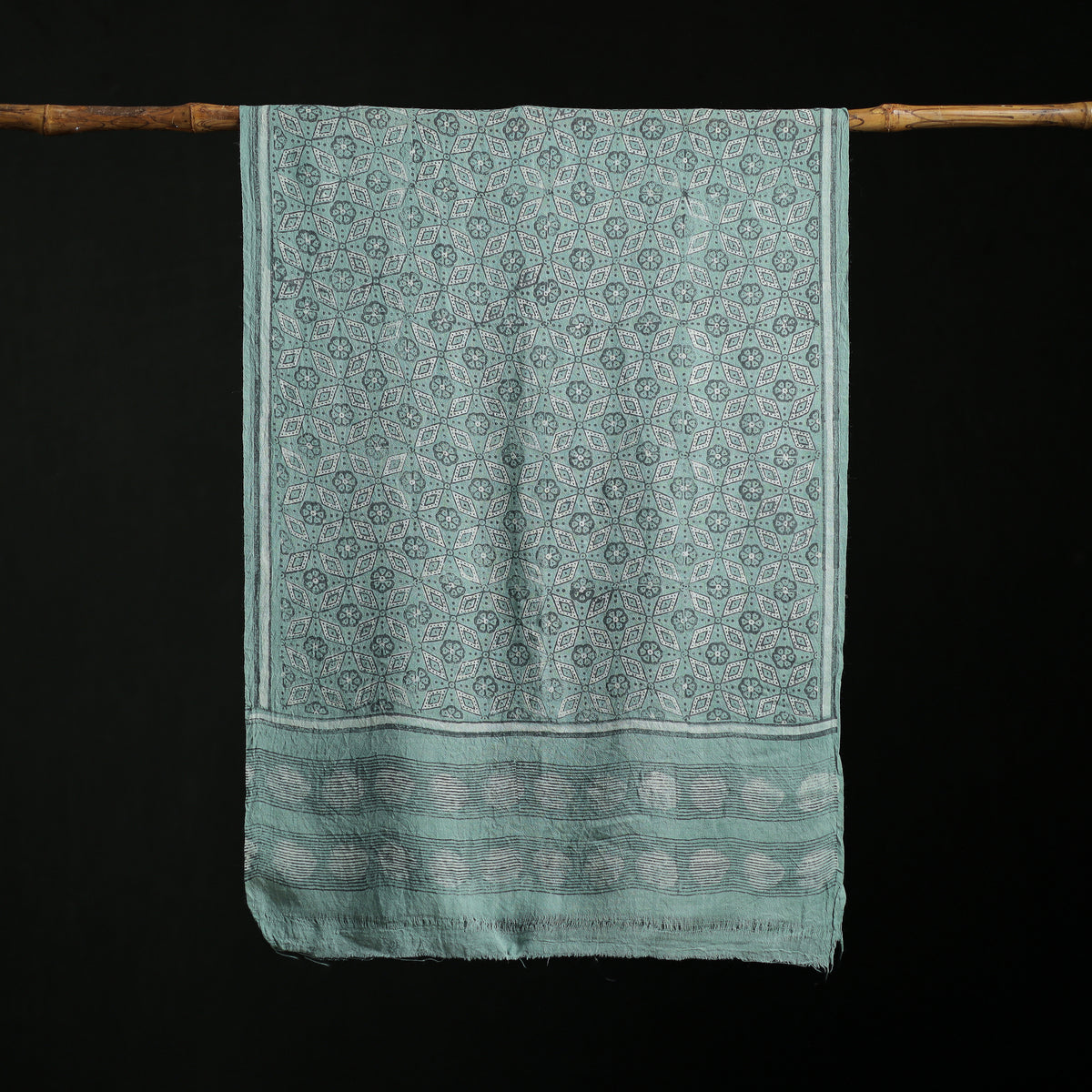 Pure Merino Wool Hand Block Akola Print Stole 12