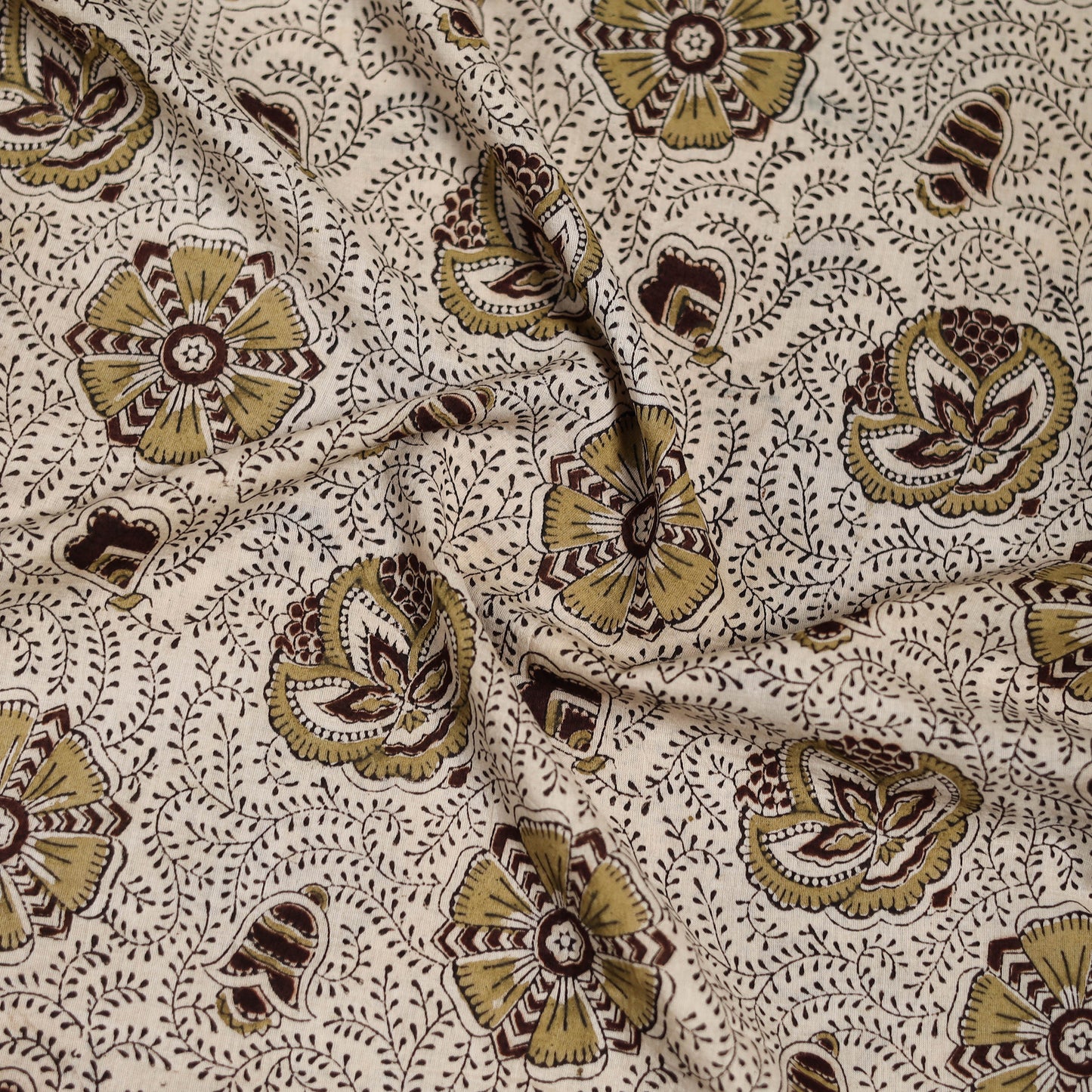 Pedana Hand Block Print Natural Dyed Cotton Kalamkari Scarf 57