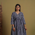 Buy Purple Flared Cotton Batik Print Dress Online 