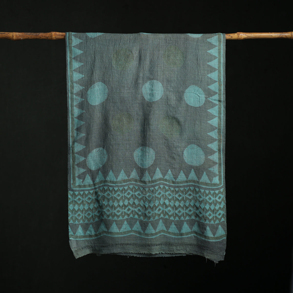 Pure Merino Wool Hand Block Akola Print Stole 13