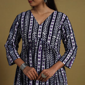 Buy Purple Flared Cotton Batik Print Dress Online 