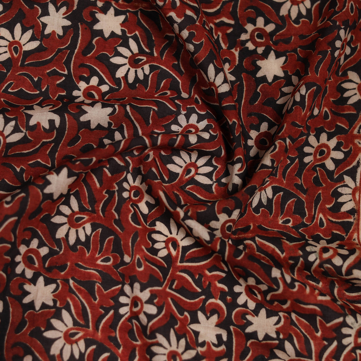Pedana Hand Block Print Natural Dyed Cotton Kalamkari Scarf 56