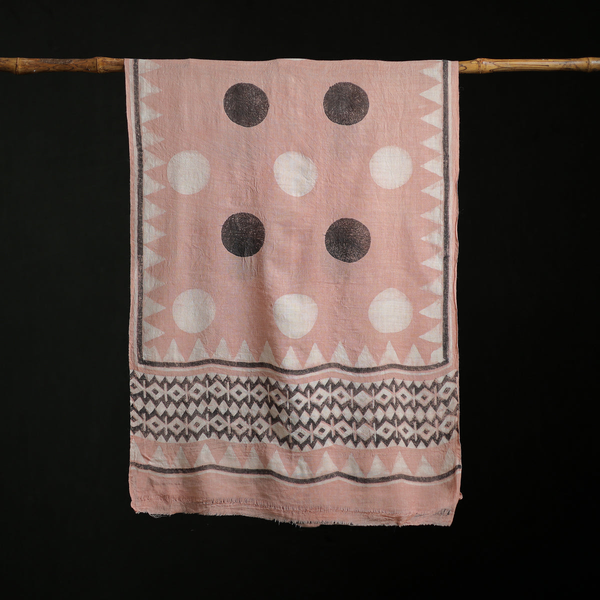 Pure Merino Wool Hand Block Akola Print Stole 16