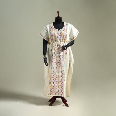 Bengal Kantha Hand Embroidery Cotton Long Kaftan 52