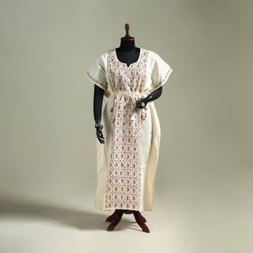 Bengal Kantha Hand Embroidery Cotton Long Kaftan 52