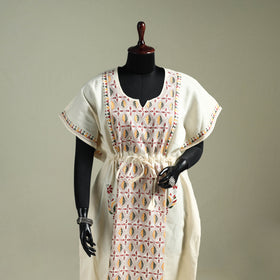 Bengal Kantha Hand Embroidery Cotton Long Kaftan 52